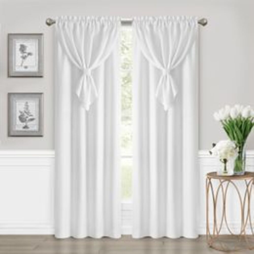 Collections Etc Allegra Curtain Panel with Attached Valance